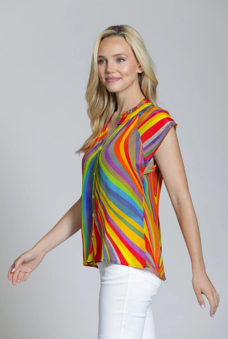 Cap Sleeve Shell Top Multi APNY Jilli Boutique Blouse