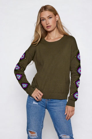 THE HOOK UP Crochet Cotton Cashmere Sweater by Lisa Todd