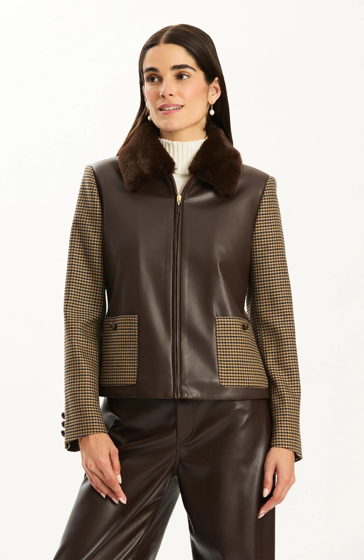 Tyler Boe Lucy Mixed Media Jacket SKU: 81301FF Jilli Boutique