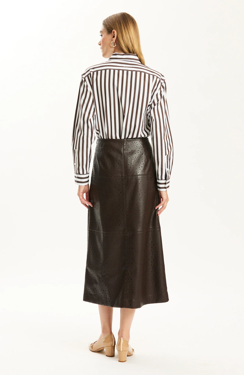 Phoebe Punched Vegan Leather Skirt Jilli Boutique Tyler Boe SKU: 52306FF Tyler Boe