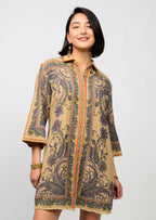 Uncle Frank Paisley Border Shirtdress Jilli Boutique
