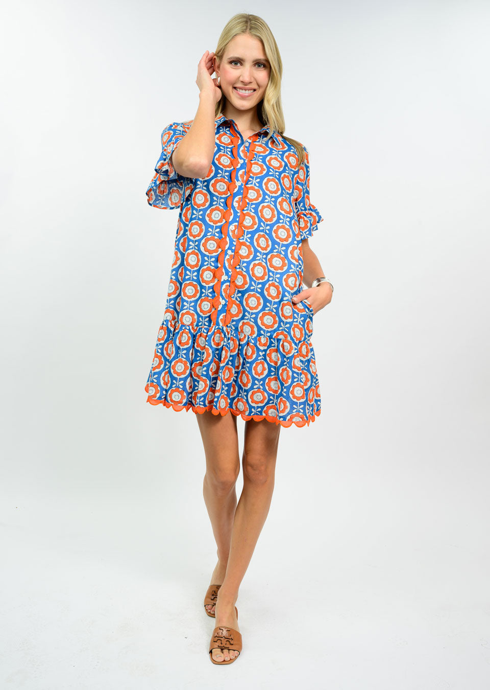 Uncle Frank 75748 Jilli Boutique Scalloped Shirt Dress