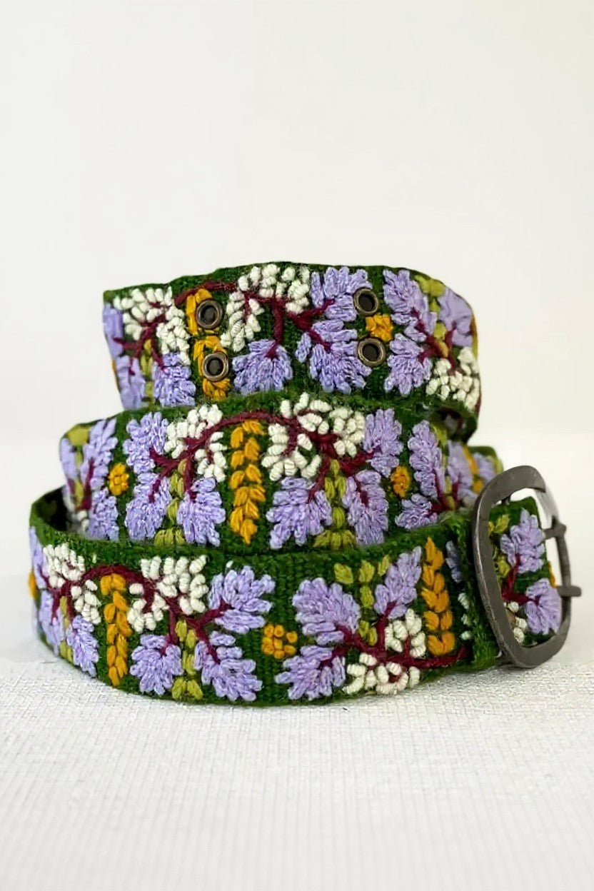 Wisteria Embroidered Wool Belt Jenny Krauss Jilli Boutique