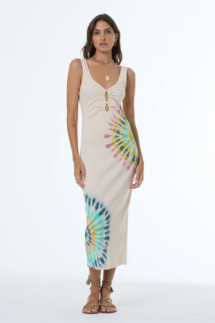 Demios Dress Tie Dye Teal Whirly Pop Jilli Boutique Young Fabulous and Broke
