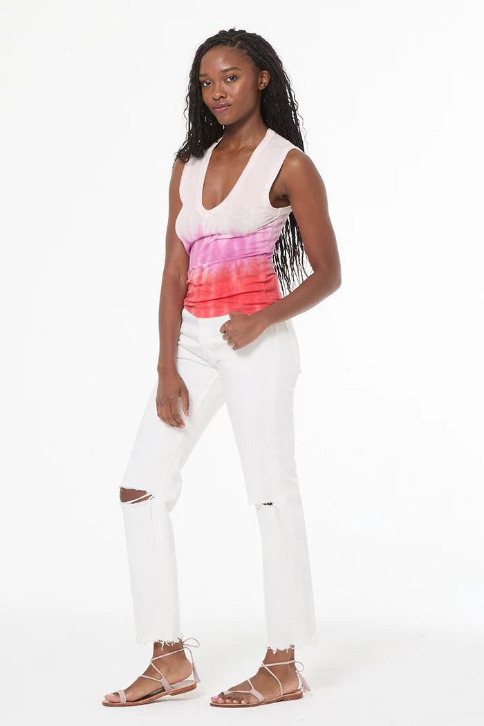 Diane Sleeveless Tee Fuchsia Brushed Ombre