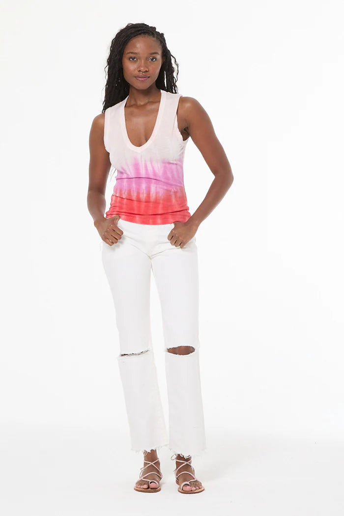 Diane Sleeveless Tee Fuchsia Brushed Ombre