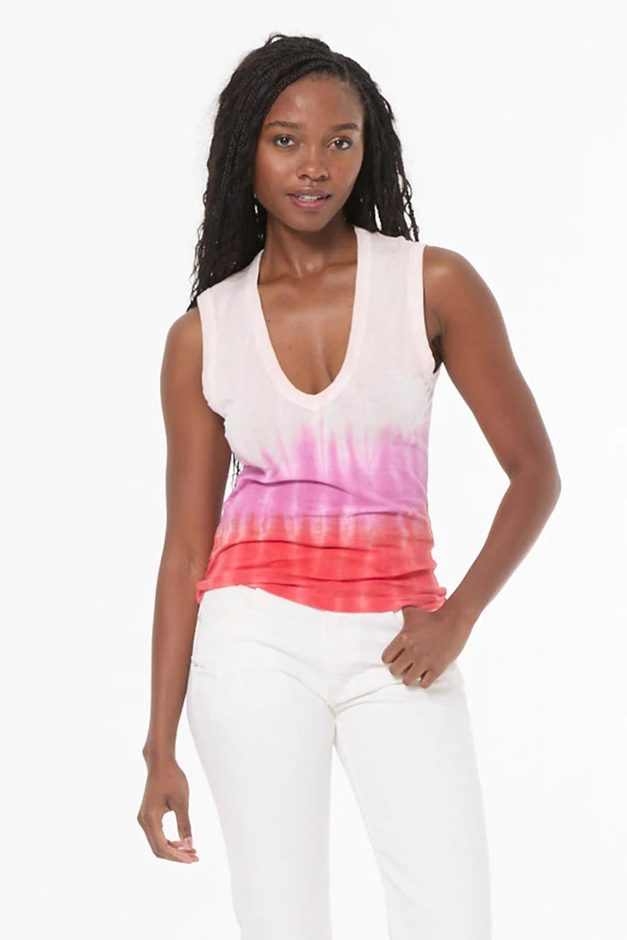 Diane Sleeveless Tee Fuchsia Brushed Ombre