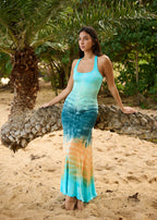 Wander Dress in Jelly Mint Watercolor Wash