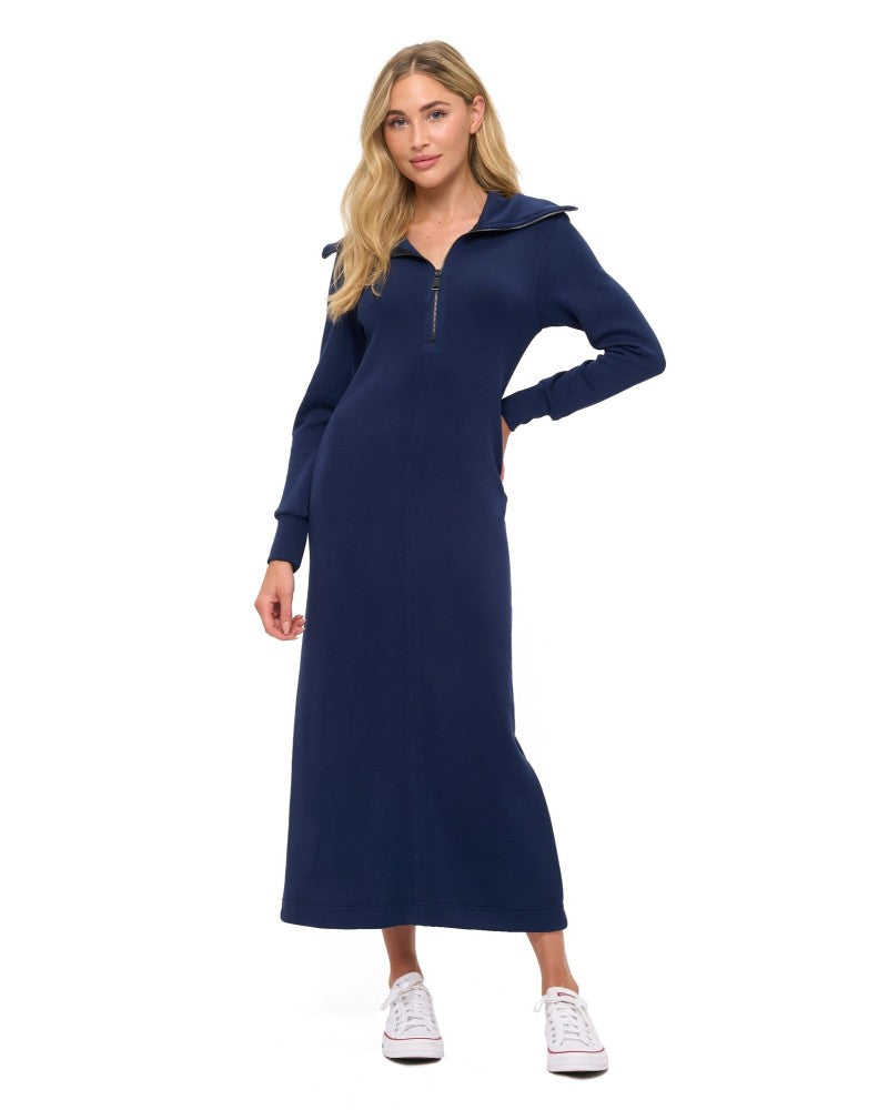 Varley Jilli Boutique Navy Midi Dress Zipper Ariella
