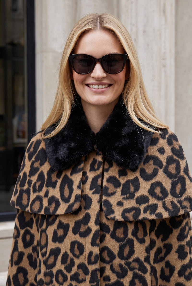 Aly Coat by Flora Bea - Leopard Wool