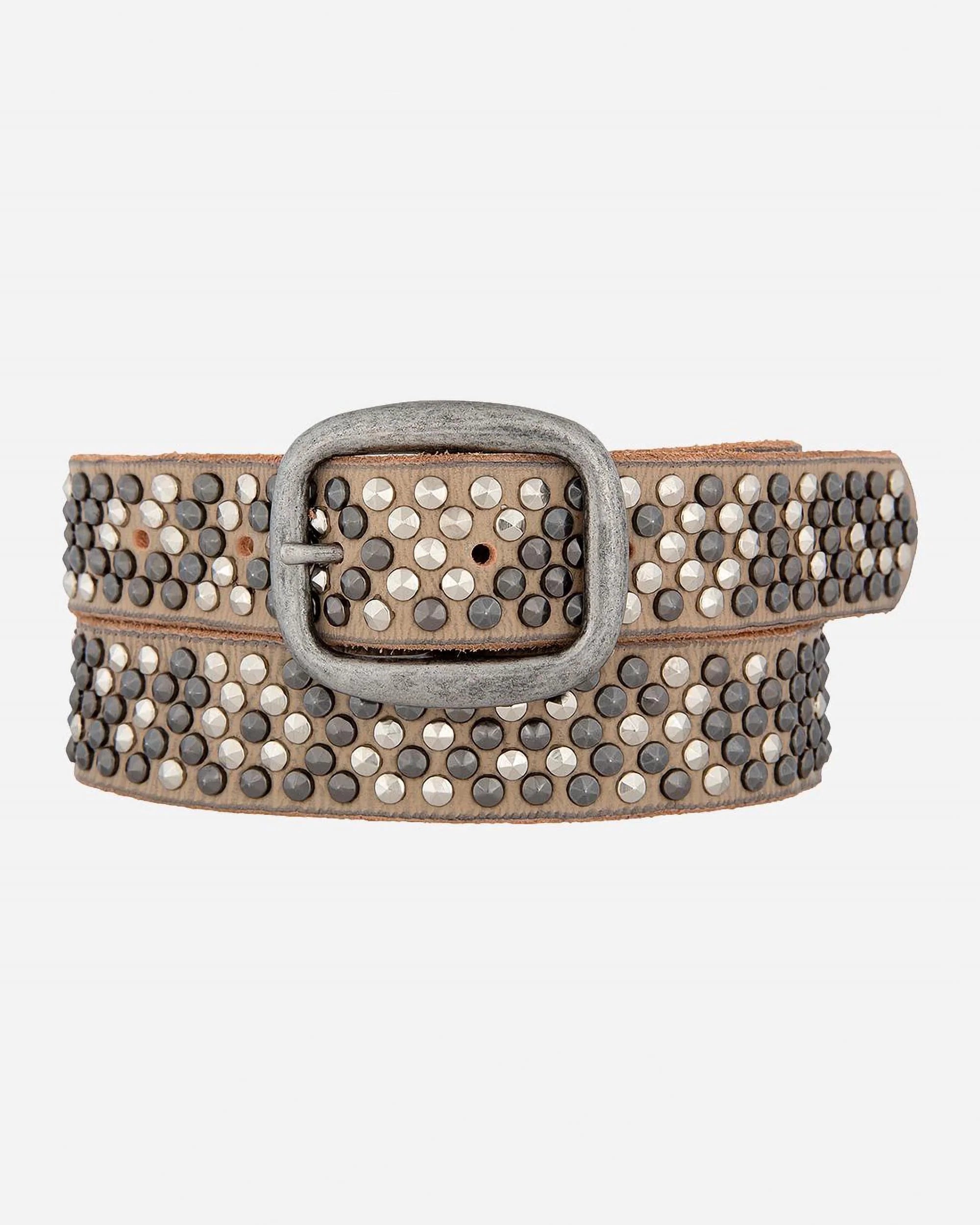 amsterdam heritage jilli boutique britta creme leather studded belt