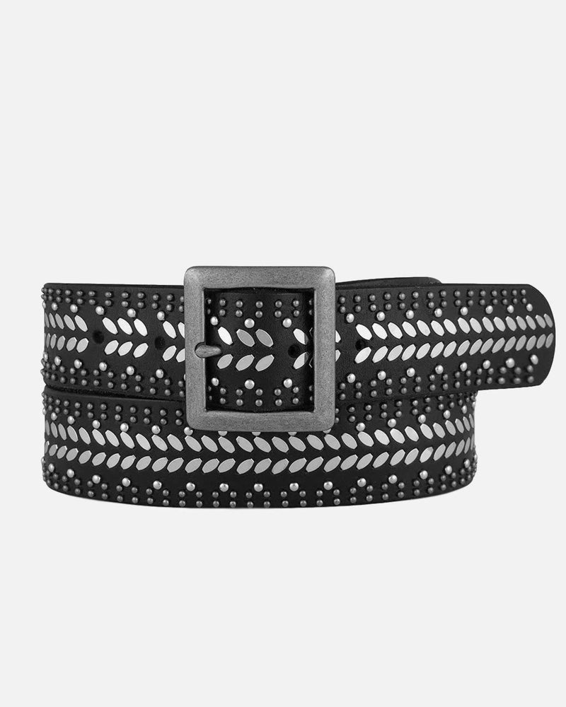Ezra Studded Leather Belt with Square Buckle Amsterdam Heritage Jilli Boutique