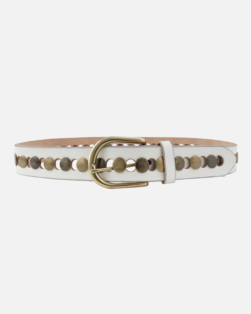 Amsterdam Heritage Studded Leather Belt Jilli Boutique Off White