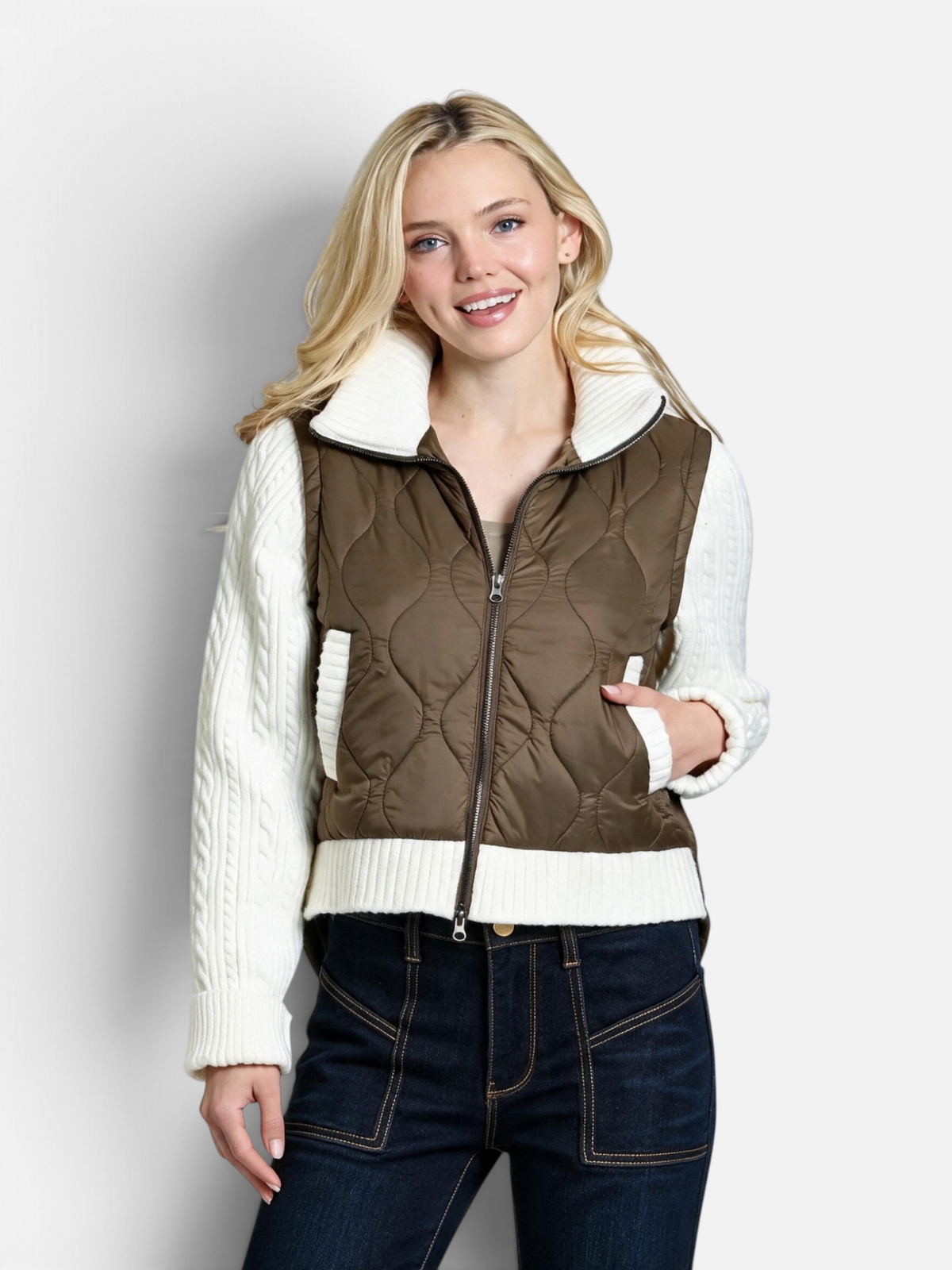 The Sweater Sleeve Puffer Latte Cream