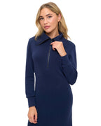 Varley Jilli Boutique Navy Midi Dress Zipper Ariella Chic Easy