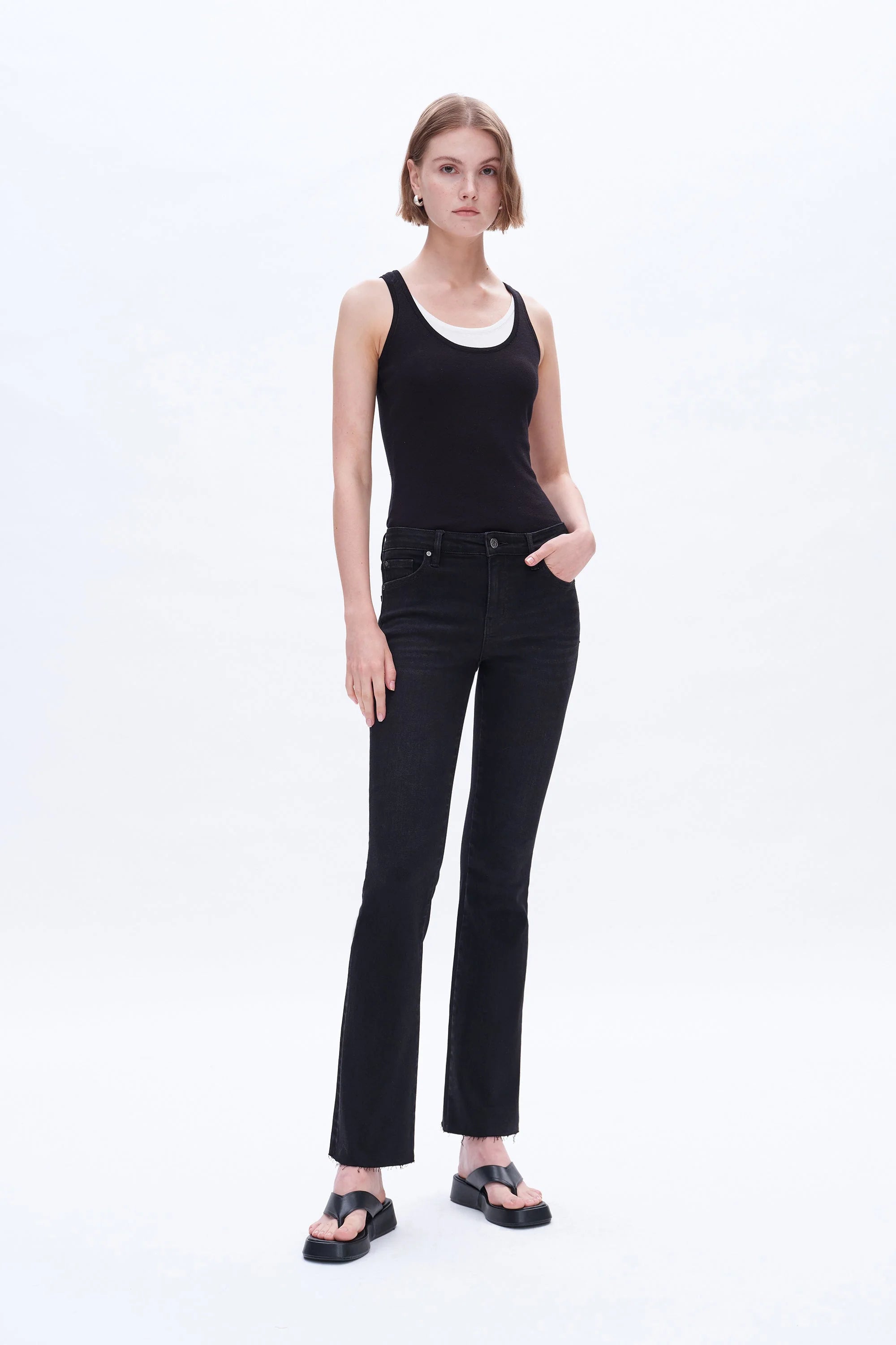 Black Bootcut Denim Pants
