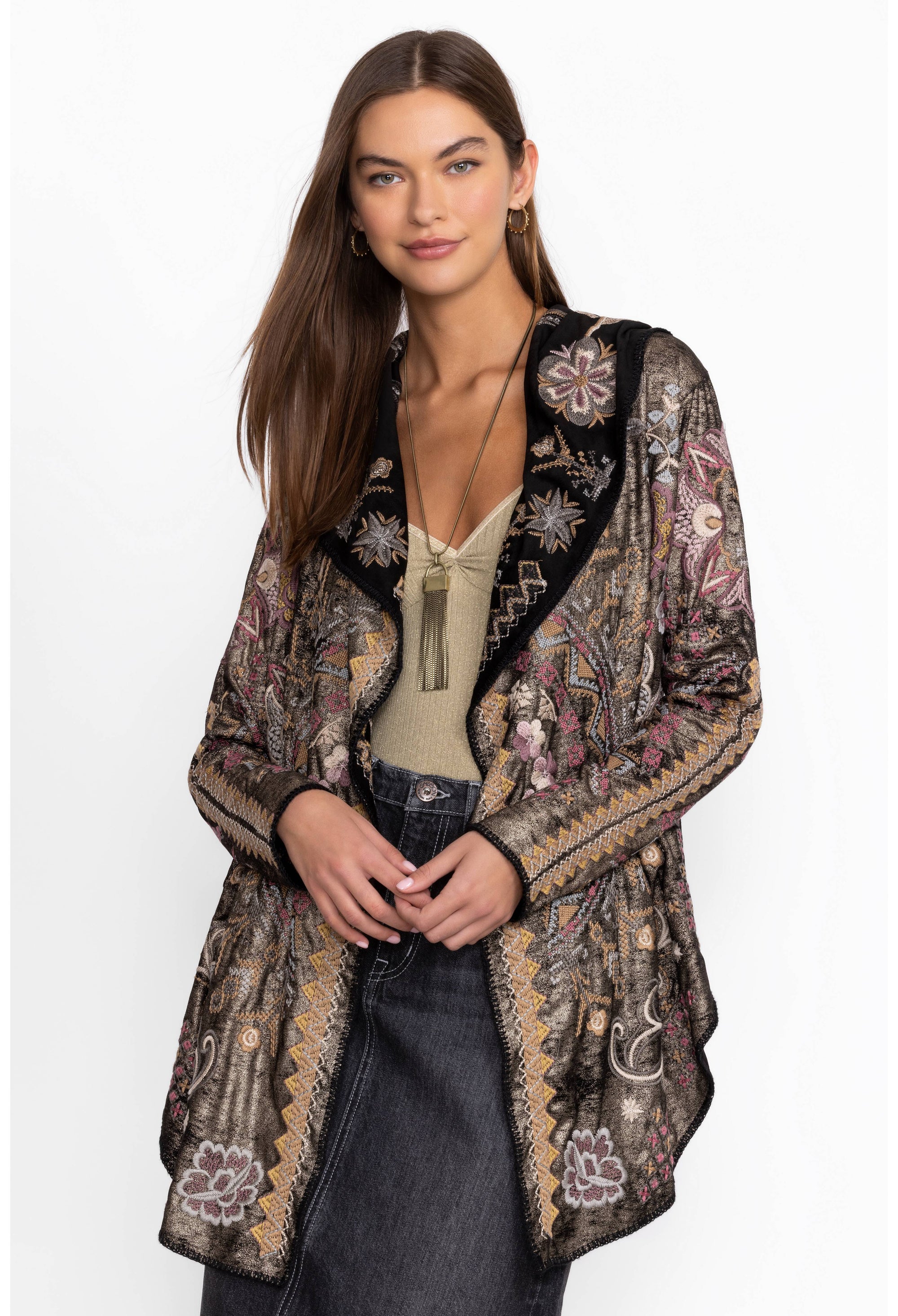 
METALLIC SHORT HOODIE Biya Jilli Boutique