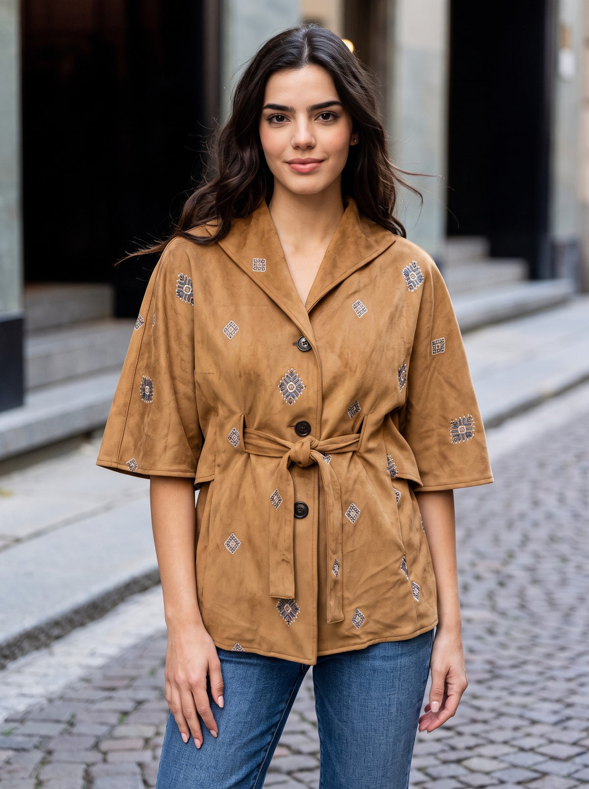 BoHo Chic Cognac Jacket Jilli Boutique