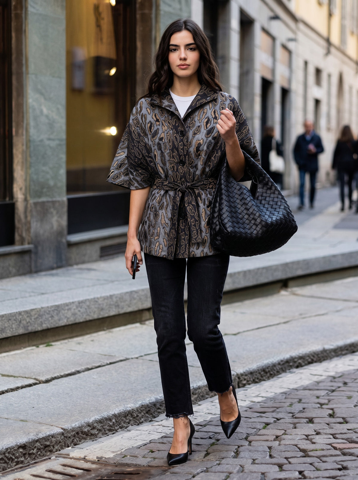 Silver Black and Gold BoHo Chic Jacket animal print Jilli Boutique