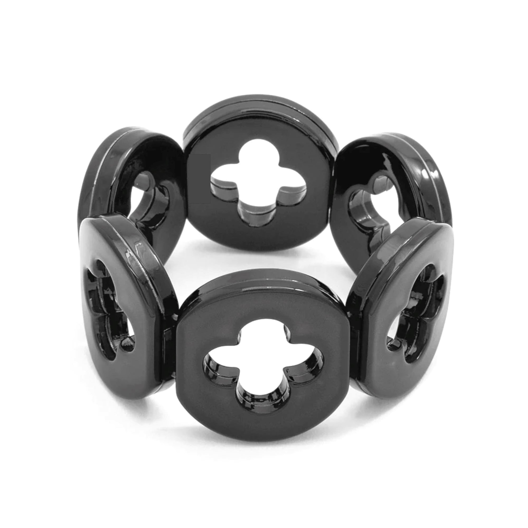 Resin Clover Bracelet Black