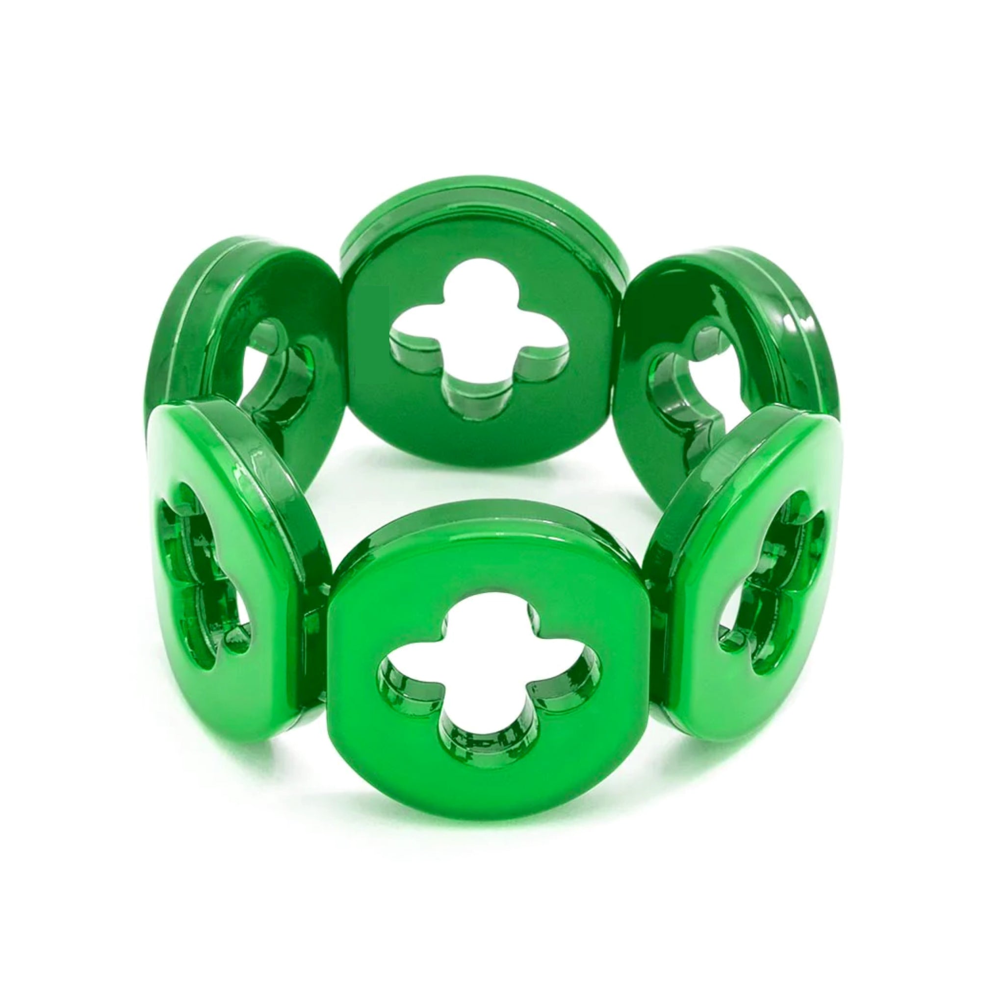 Resin Clover Bracelet Green