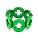 Resin Clover Bracelet Green
