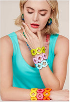 Resin Clover Bracelet Green