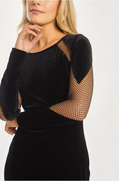 Black Paneled Dress Caballero Jilli