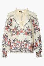  Vickie Top in Zebra Leaf Jilli Boutique Caballero Collection Blouse