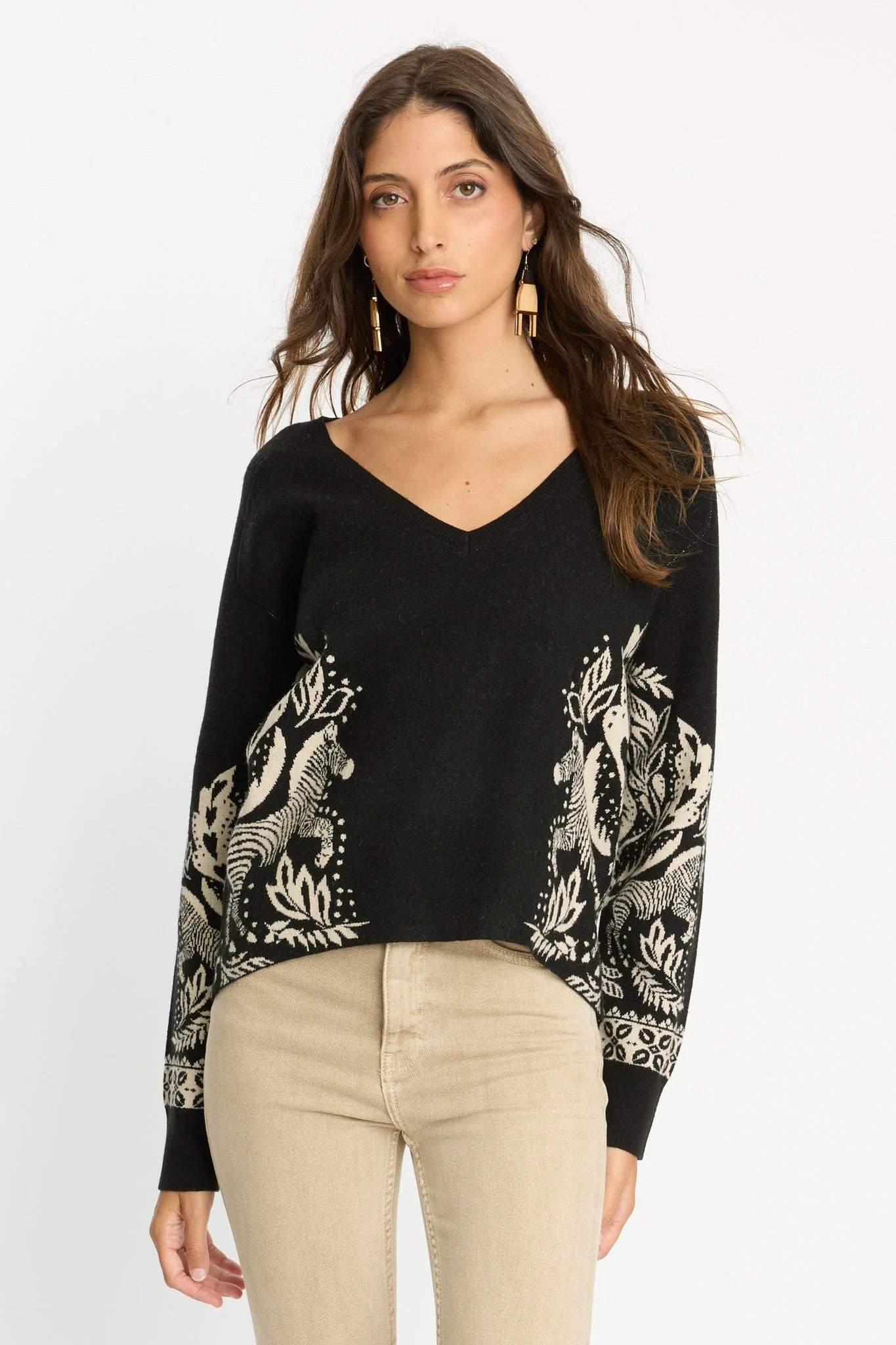 Krista Sweater in Zebra Fern top CABALLERO collection jilli boutique