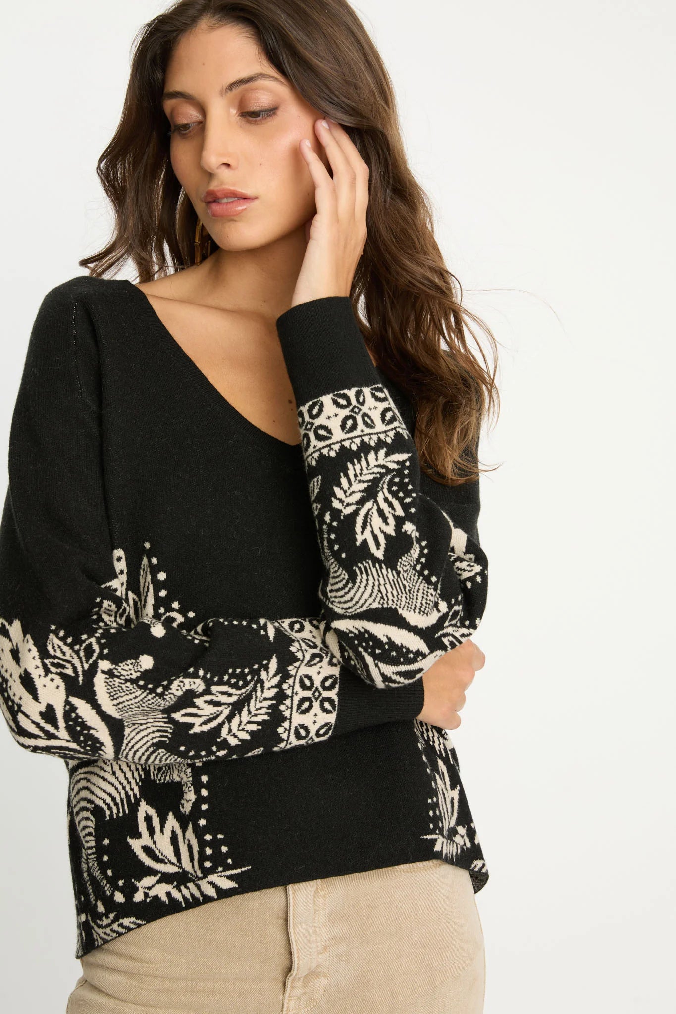 Krista Sweater in Zebra Fern CABALLERO collection jilli boutique atlanta buckhead