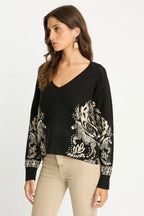 Krista Sweater in Zebra Fern CABALLERO collection jilli boutique buckhead