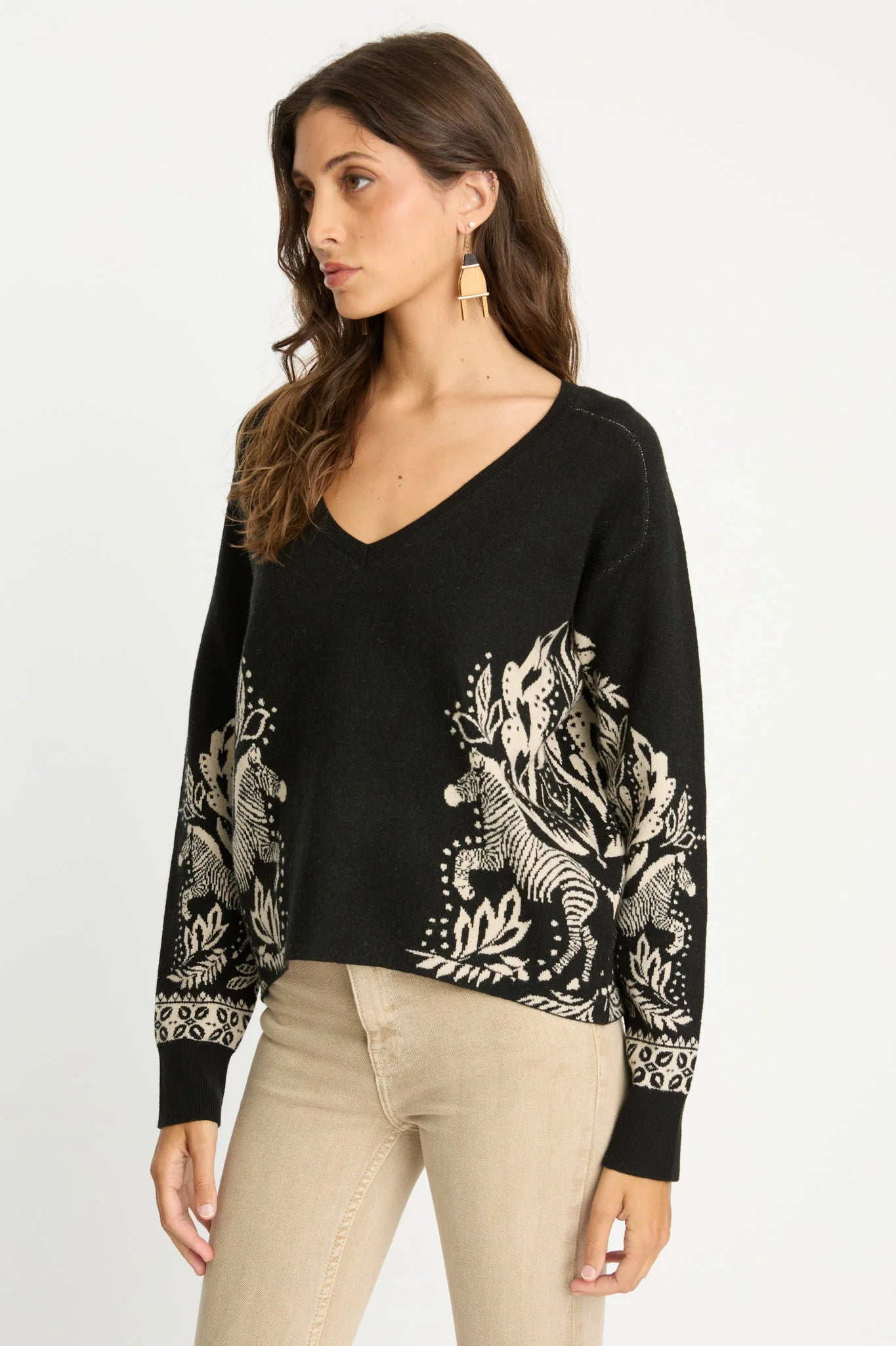 Krista Sweater in Zebra Fern CABALLERO collection jilli boutique buckhead