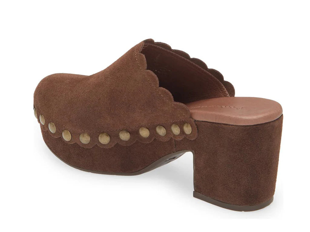 Gemini Suede Clog Chocolate Suede Chocolat Blue Clogs Jilli Boutique