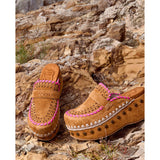 Mou Clog Leather Overstitch
