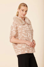 Dolce Cabo Jilli Boutique Animal Print Faux Fur Cocoon Cardigan Jacket