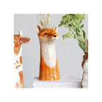 Hand-Painted Stoneware Fox Vase Jilli Boutique 