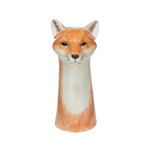 Hand-Painted Stoneware Fox Vase Jilli Boutique creative co op anthropologie