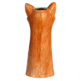 Hand-Painted Stoneware Fox Vase creative co op anthropologie jilli Boutique