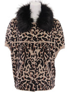 Animal Print Faux Fur Trimmed Cocoon Cardigan in Cheetah Jilli Boutique Dolce Cabo Item #: 74017FF