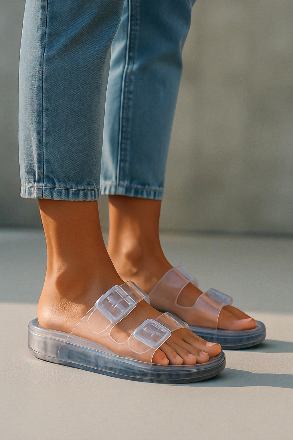 Julio Sandals Dusty Blue Vinyl