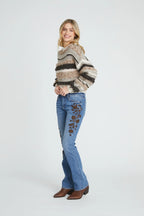 Kelly Boot Cut Denim - Artic Rodeo Jilli Boutique Embroidered