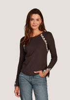Dylan Beau Crochet Tee Black Jilli Boutique Atlanta Buckhead Dunwoody Sandy Springs