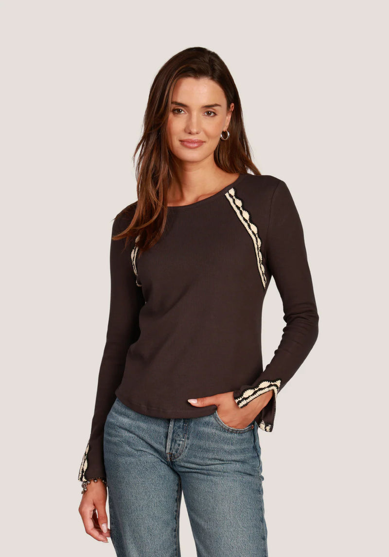 Dylan Beau Crochet Tee Black Jilli Boutique Atlanta Buckhead Dunwoody Sandy Springs