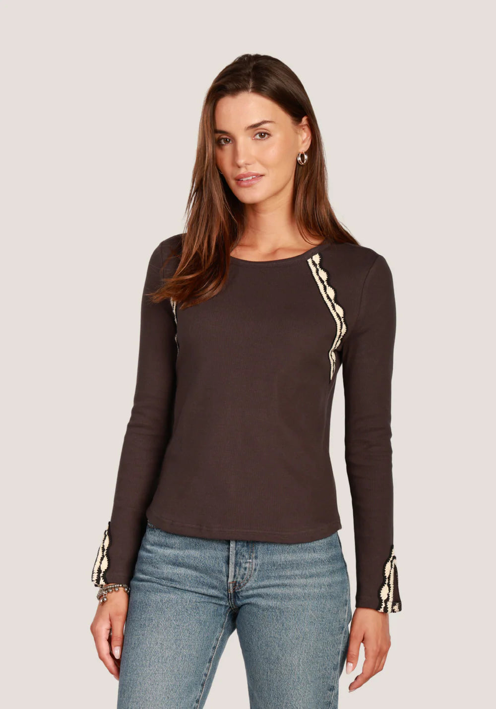 Dylan Beau Crochet Tee Black Jilli Boutique 