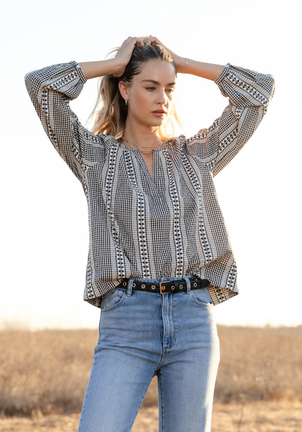 100%COTTON Bennett Blouse Jilli Boutique Dylan