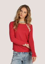 Beau Crochet Tee Dylan Jilli Boutique Red T-shirt