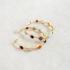 LAURA FOOTE DESIGNS Jilli Boutique Earrings Jewelry Becky Hoop Earrings semi-precious gemstone