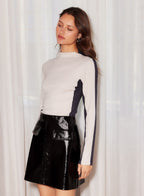 Cass Colorblock Mockneck Top