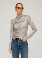 fifteen twenty ruched selena top gold dust jilli boutique